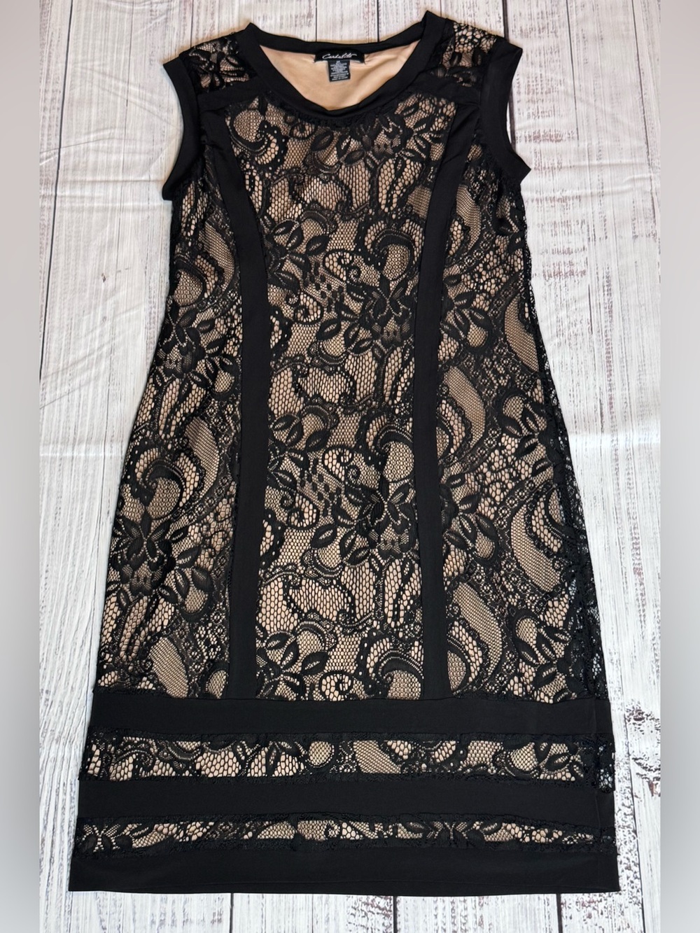 Candalite black lace mini dress
